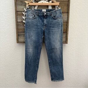 Acne‎ studios Row fringe stretch cotton raw hem denim jeans 32/34